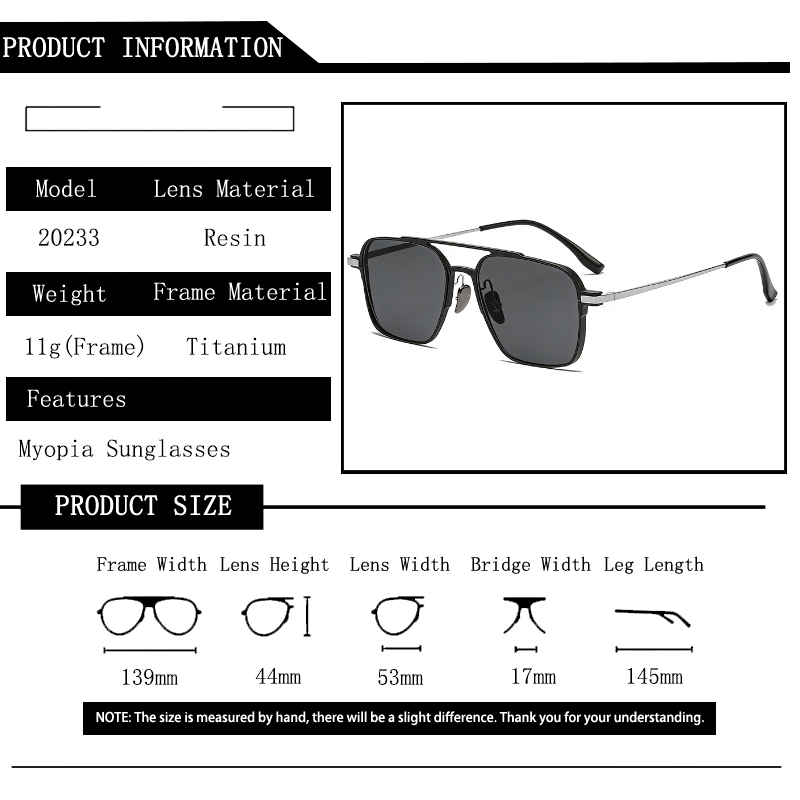 초경량 순수 티타늄 더블 빔 근시 선글라스 남성과 여성 - Sunglasses Aviator Polarized 리뷰 및 가격