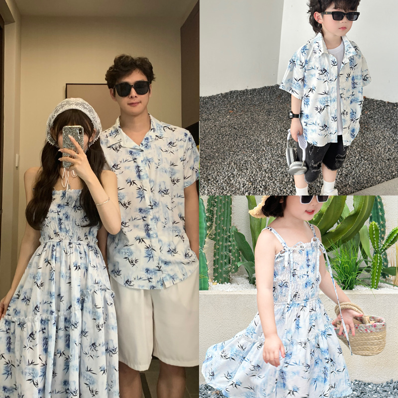 가족 어울리는 휴가 의류, 엄마 딸 비치 원피스, 아빠 - Resort Shirt Floral 리뷰 및 가격