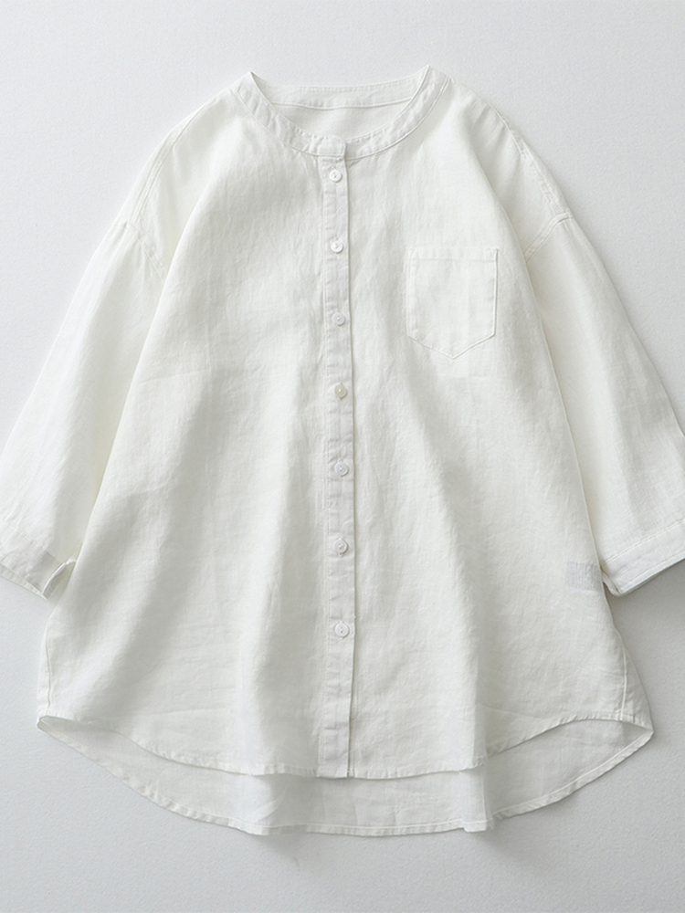 캐주얼 루즈핏 린넨 코튼 혼방 여성 셔츠 얇은 7부 소 - Linen Shirt Breathable 리뷰 및 가격